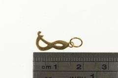 14K Yellow Gold S Letter Initial Cursive Monogram Name Charm/Pendant