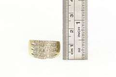 10K Yellow Gold Diamond Tiered Statement Graduated Band Ring