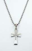 Fashionable Unisex Steel Cross with Diamonds