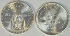 Choice BU Roll of 20 Mexico 1 Onza Silver Dollars from 1980