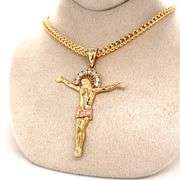 14K YELLOW AND ROSE GOLD RELIGION CHARM WITH CHAIN