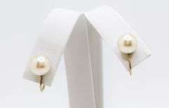 BEAUTIFUL PEARL EARRINGS IN SOLID YELLOW GOLD