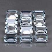 Large 4.78ct platinum blue emerald cut Aquamarine set