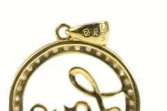 10K Yellow Gold Diamond Circle Love Romantic Valentine Round Pendant