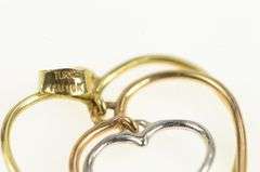 10K Yellow Gold Tri Tone Heart Love Symbol Layered Charm/Pendant