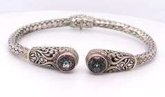 925 Sterling Silver Mystic Topaz Bangle Bracelet