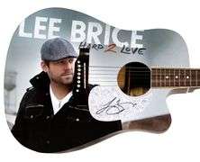 Lee Brice Autographed Hard 2 Love Album LP Cd Graphics 1/1 Acoustic Guitar ACOA