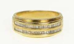 14K Yellow Gold 1.00 Ctw Diamond Tiered Mens' Wedding Band Ring