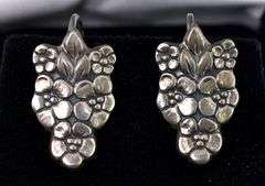 Flower Clip On Earrings In Sterling Silver