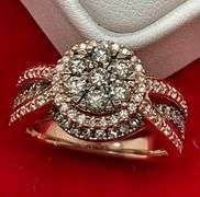 CERTIFIED MINT CONDITION 14K ROSE GOLD AND DIAMOND RING