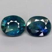 Unheated! 1.57ct top blue green Sapphire pair