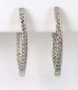 White Gold In and Out Diamond Earrings