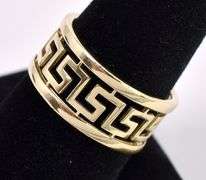 Graceful Greek Key Ring In 14K Yellow Gold