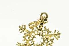 14K Yellow Gold Snowflake Winter Season Motif Holiday Charm/Pendant
