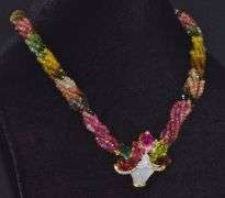 INCREDIBLE 281.00 CARAT TOURMALINE & DIAMOND PENDANT NECKLACE IN 18KT GOLD!