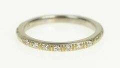 18K White Gold Art Deco Classic Diamond Wedding Band Ring