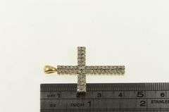 10K Yellow Gold 0.25 Ctw Diamond Cross Christian Faith Pendant
