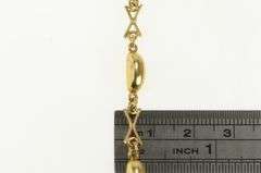 14K Yellow Gold Domed Bar X Link Vintage Retro Fashion Chain Necklace