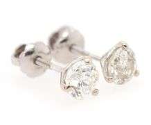 0.80ctw European Cut Diamond Solitaire Stud Earrings in 14K