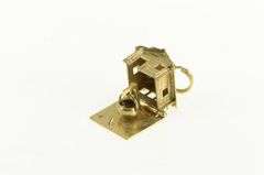 14K Yellow Gold 3D Articulated Log Cabin Home Cauldron Charm/Pendant