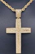 14K YELLOW GOLD CROSS WITH CHAIN