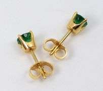 Pretty Pair of Emerald Stud Earrings