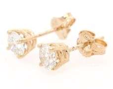 0.80ctw Round Diamond Solitaire Stud Earrings in 14K