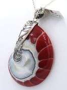 Sterling Silver and Seashell Core Pendant on Chain