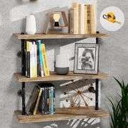 3 Tier 24 in Rustic Style 2 Industrial Pipe Shelving