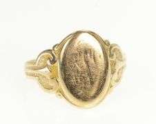14K Yellow Gold Ornate Victorian Worn Monogram Name Initial Ring