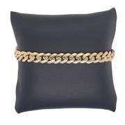 30.1 GRAMS!14K YELLOW GOLD VVS CUBAN LINK CHAIN BRACELET