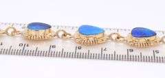 Gorgeous Yellow Gold 8 Station Boulder Opal Bracelet