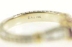 14K White Gold Syn. Alexandrite Diamond Ornate Engagement Ring