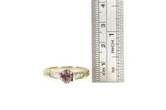 14K White Gold Syn. Alexandrite Diamond Ornate Engagement Ring