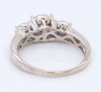 Dazzling White Gold 1ctw Diamond Cluster Engagement Ring