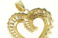 10K Yellow Gold 0.45 Ctw Baguette & Round Diamond Heart Pendant