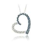 Blue Diamond & White Topaz Necklace