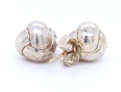 Sterling Silver Tiffany & Co Love Knot Stud Earrings