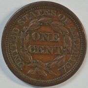Glossy-brown XF/AU 1853 Braided Hair Large Cent
