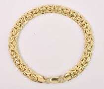 Charming Byzantine Chain Bracelet In 14K Yellow Gold