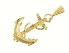 14K Yellow Gold Anchor Nautical Sailing Motif Hope Symbol Pendant