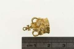 9K Yellow Gold 3D Crown Jewels Queen King Royal Charm/Pendant