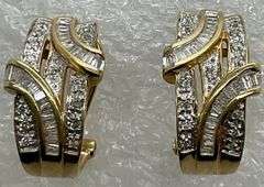 BRAND NEW 14K YELLOW GOLD AND DIAMOND EARRINGS