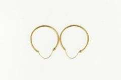 14K Yellow Gold 22.5mm Classic Vintage Simple Hoop Earrings