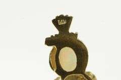 14K Yellow Gold Vintage Opal Diamond Eyed Owl Wisdom Charm/Pendant