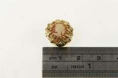 14K Yellow Gold Carved Shell Cameo Slide Bracelet Charm/Pendant