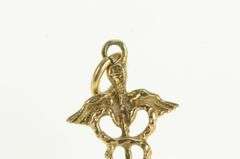 10K Yellow Gold Caduceus Health Medic Symbol Doctor RN Charm/Pendant