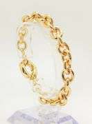 FANCY 18KT YELLOW GOLD PLATED OVAL LINK BRACELET