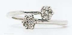 18kt Solid White Gold & Diamond Ring