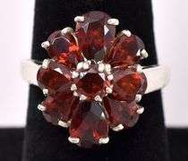 Red Garnet Ring In Sterling Silver
